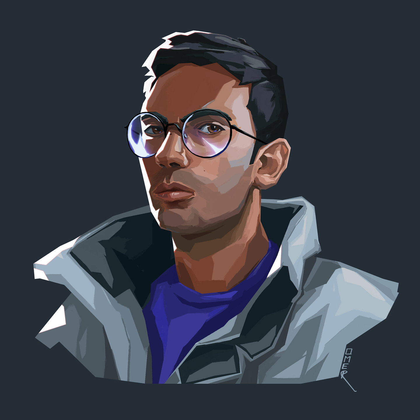 Self-Portrait painted in the style of VALORANT's splash arts